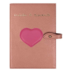 Porta Mini Certidão de Nascimento Coração em Couro Personalizado