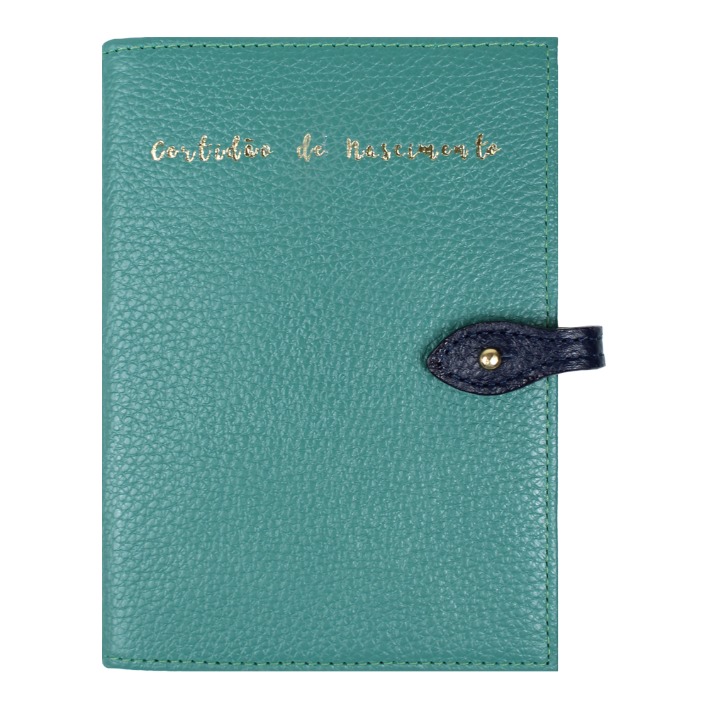 Porta Mini Certidão de Nascimento em Couro Personalizado