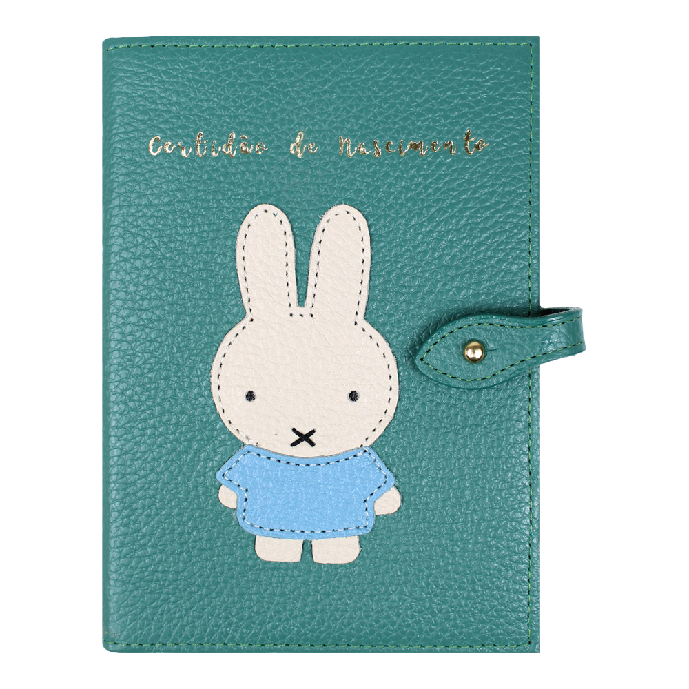 Porta Mini Certidão de Nascimento Petit Lapin em Couro Personalizado