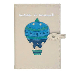 Porta Mini Certidão de Nascimento Balão Otto em Couro Personalizado