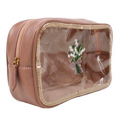 Necessaire Anne Beach Bordado Muguet em Couro e Vinil Personalizada