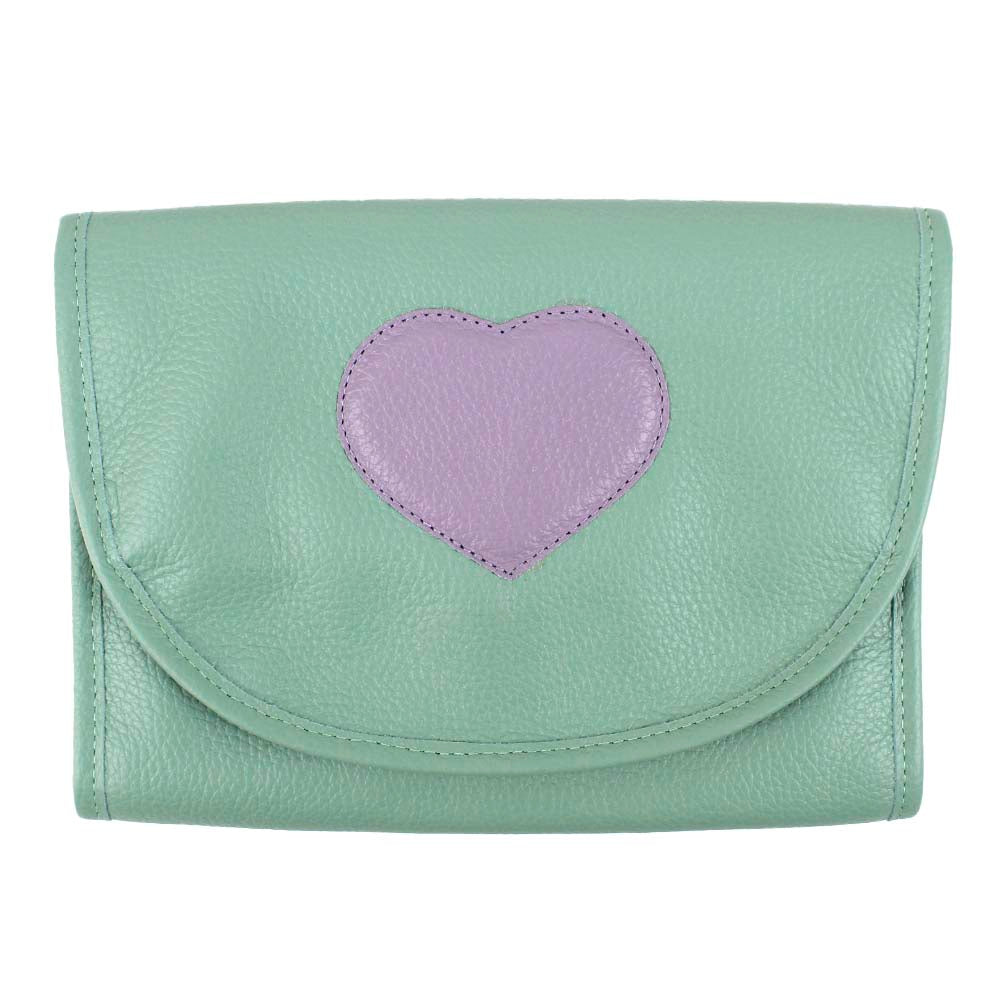 Necessaire Porta Laço Coração em Couro Personalizada