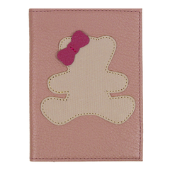 Porta Passaporte Little Bear Laço em Couro Personalizado