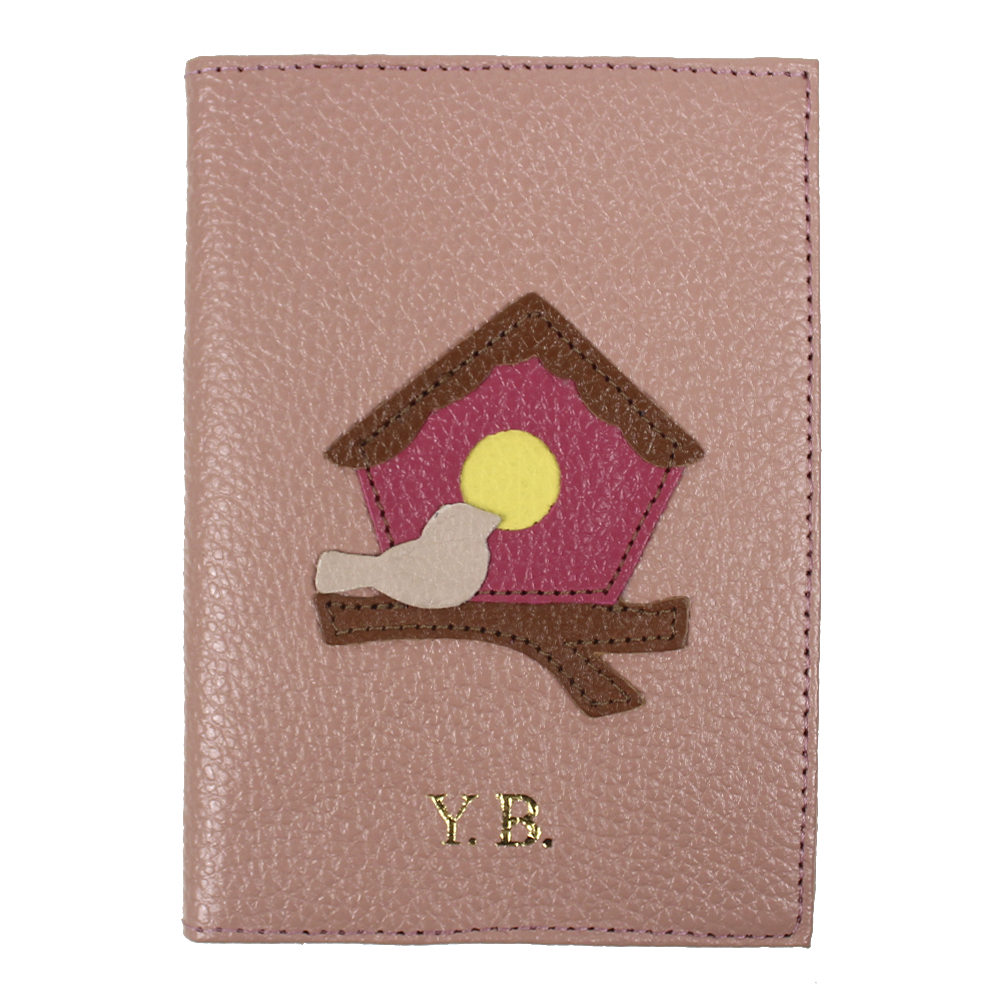 Porta Passaporte Little Bird em Couro Personalizado