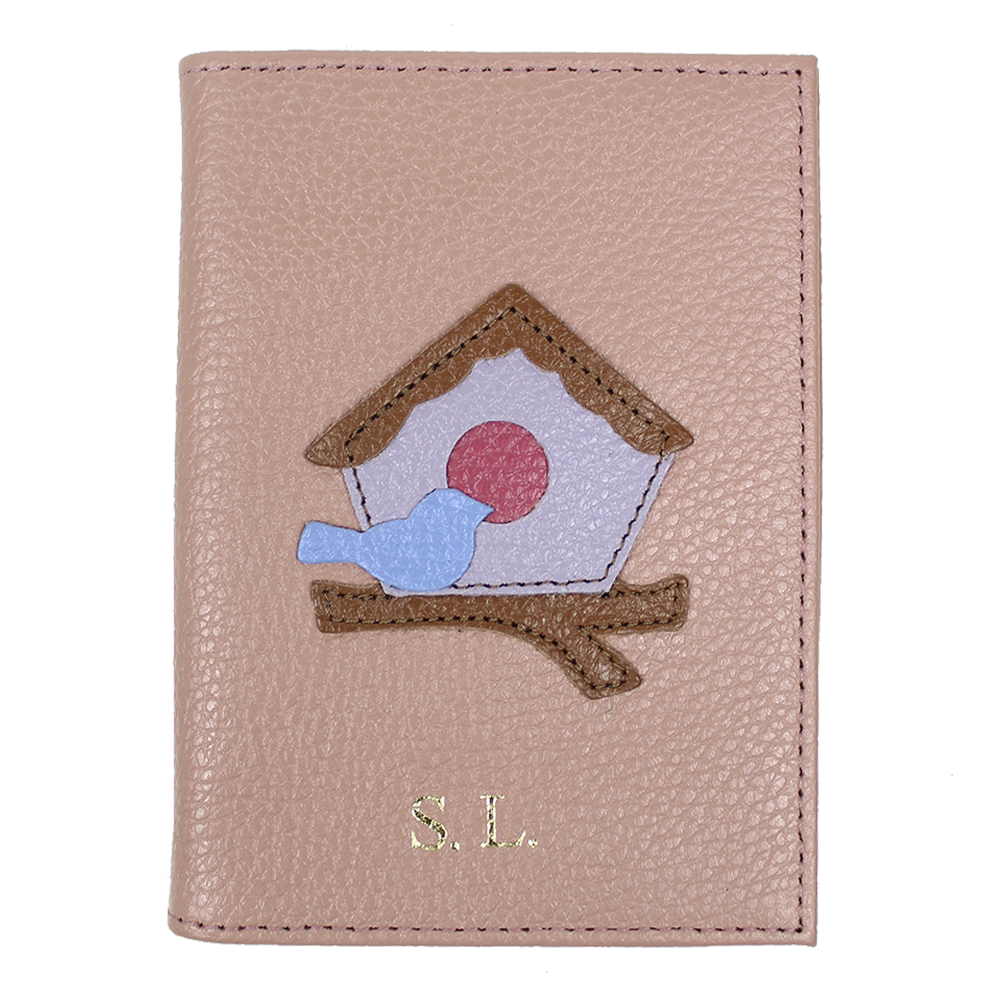 Porta Passaporte Little Bird em Couro Personalizado