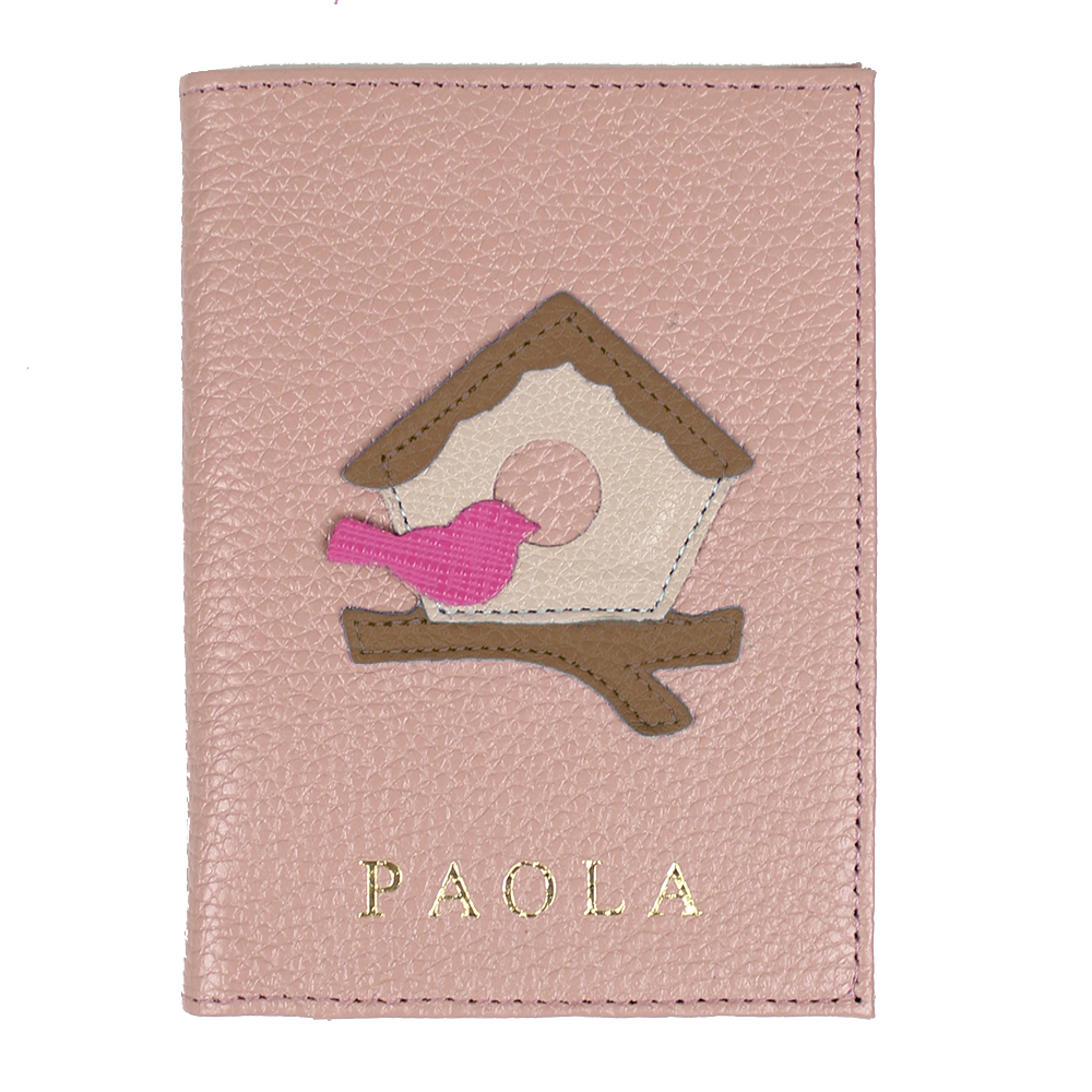 Porta Passaporte Little Bird em Couro Personalizado