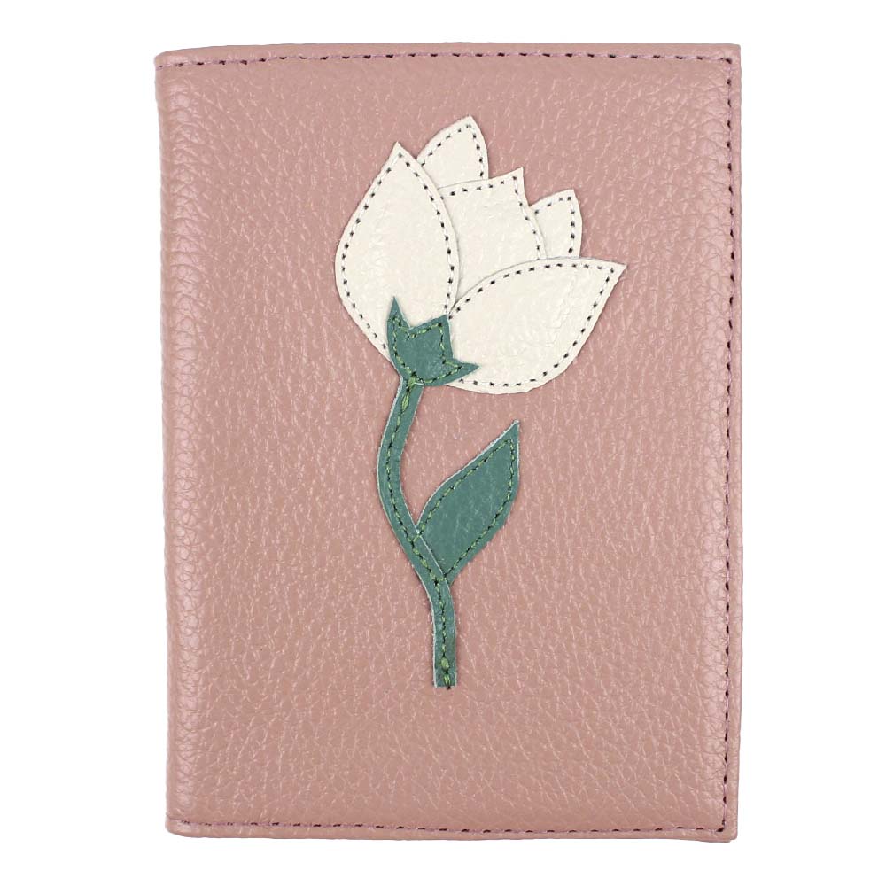 Porta Passaporte Tulipa em Couro Personalizado