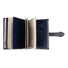 Porta Passaporte Boston 4 Preto Paris Pronta Entrega