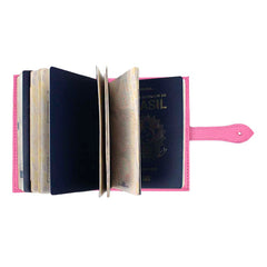 Porta Passaporte Boston 4 Rosa Orquídea Pronta Entrega