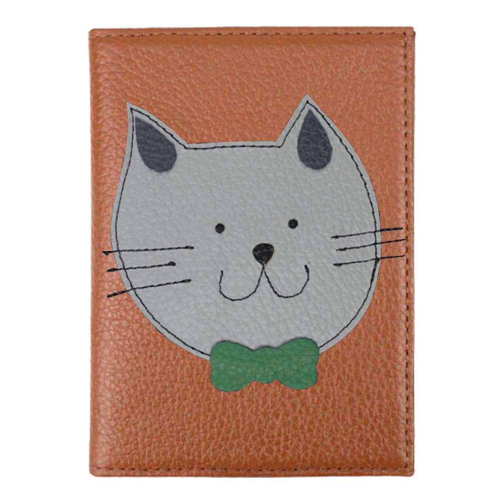 Porta Passaporte Little Cat em Couro Personalizado
