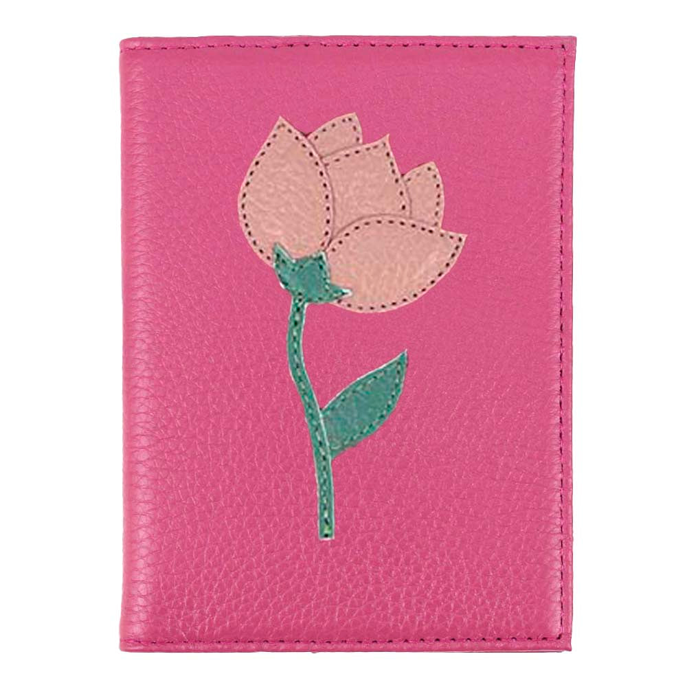 Porta Passaporte Tulipa em Couro Personalizado