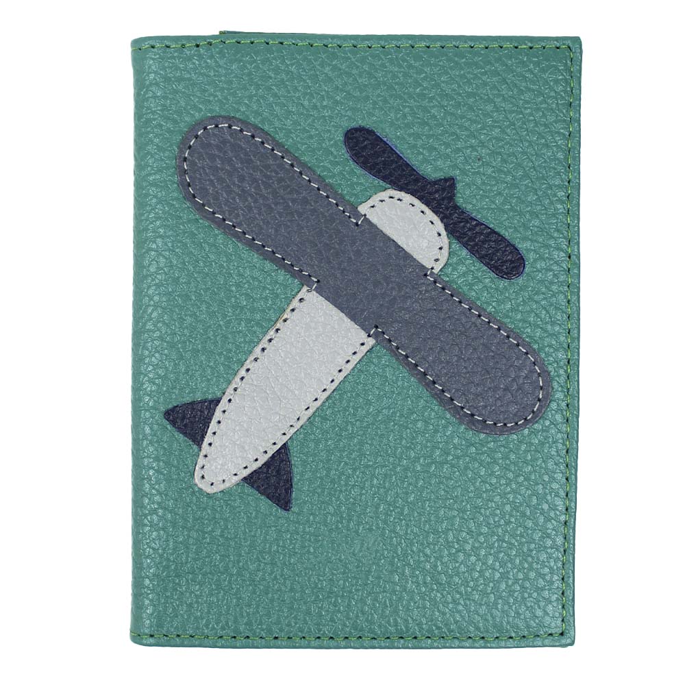Porta Passaporte Little Plane em Couro Personalizado