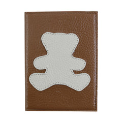 Porta Passaporte Little Bear Caramelo Liso com Off White Liso Pronta Entrega