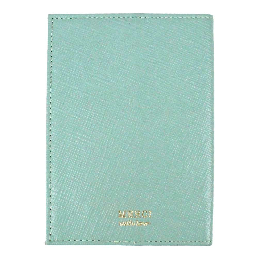 Porta Passaporte Little Bear Menta Prada com Aqua Liso Pronta Entrega