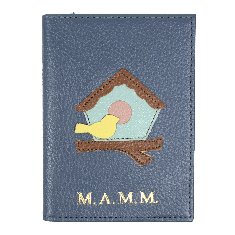 Porta Passaporte Little Bird em Couro Personalizado