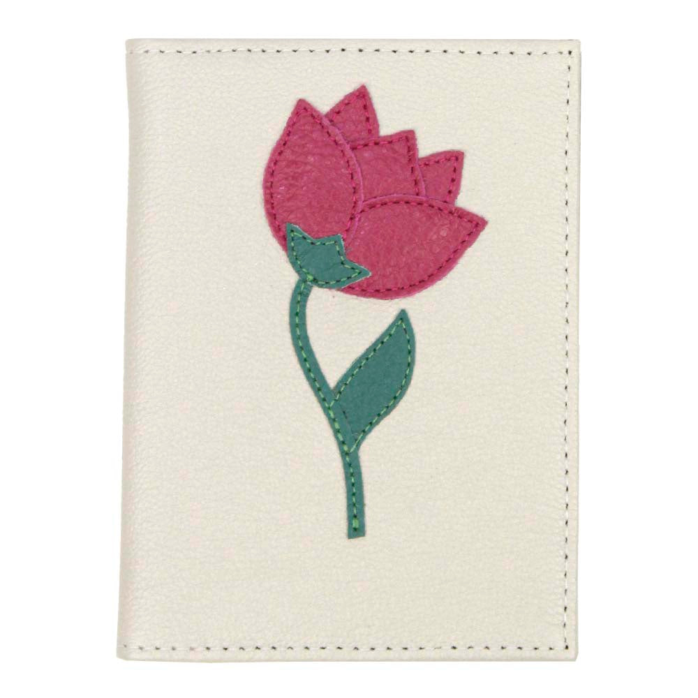 Porta Passaporte Tulipa em Couro Personalizado