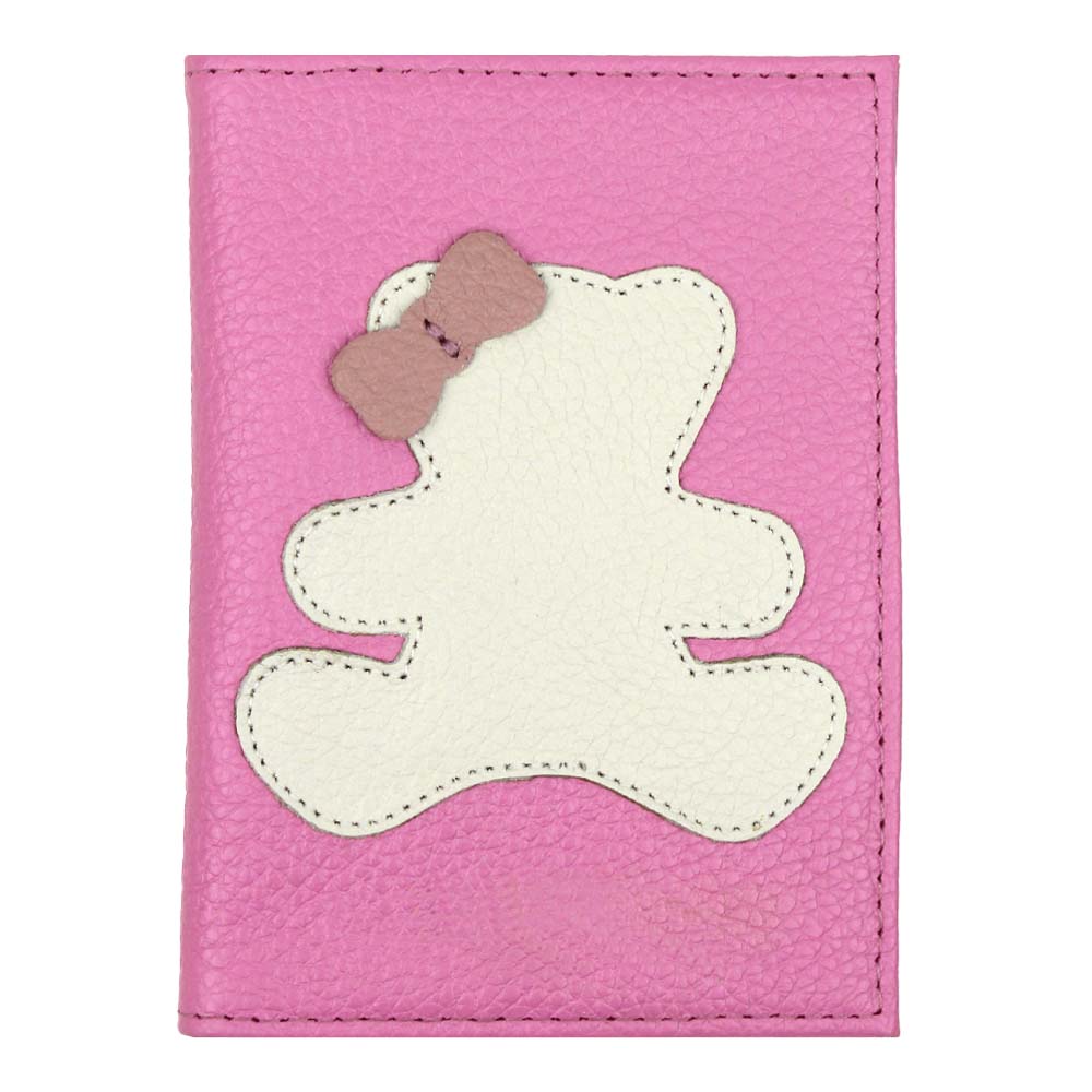 Porta Passaporte Little Bear Laço em Couro Personalizado