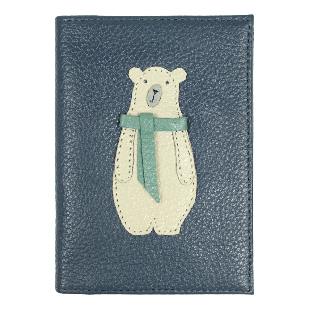 Porta Passaporte Urso Polar em Couro Personalizado