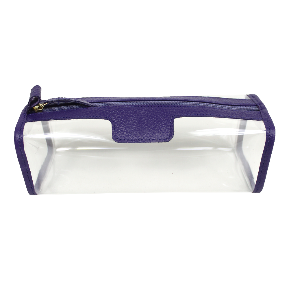 Necessaire Make Up Tangerina Liso com Purple Pronta Entrega