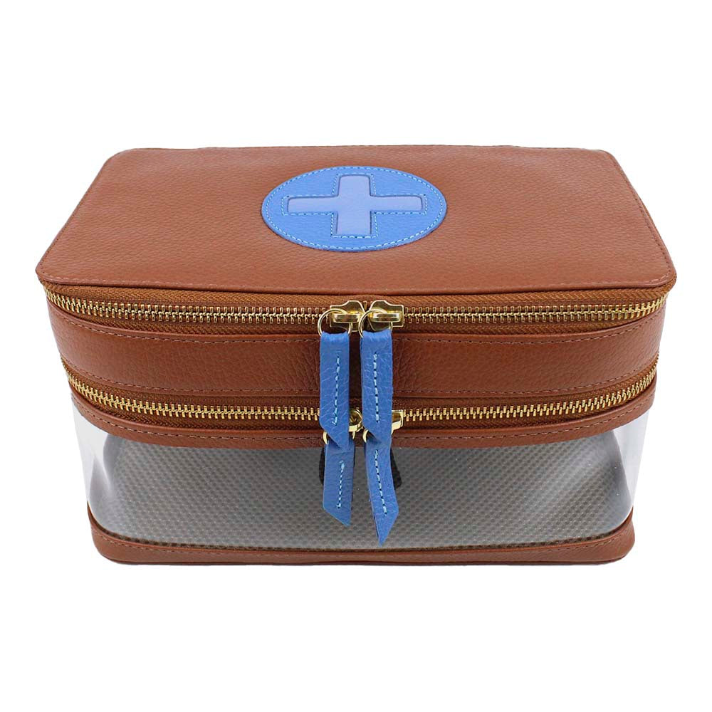 Necessaire Remédio Jumbo Caramelo Liso com Beach e Sky Pronta Entrega