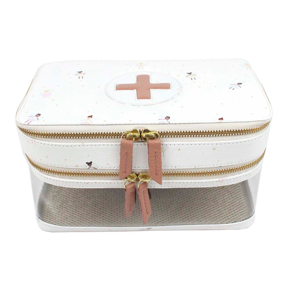 Necessaire Porta Remédio Jumbo Estampa Fadinha em Couro e Vinil Personalizado