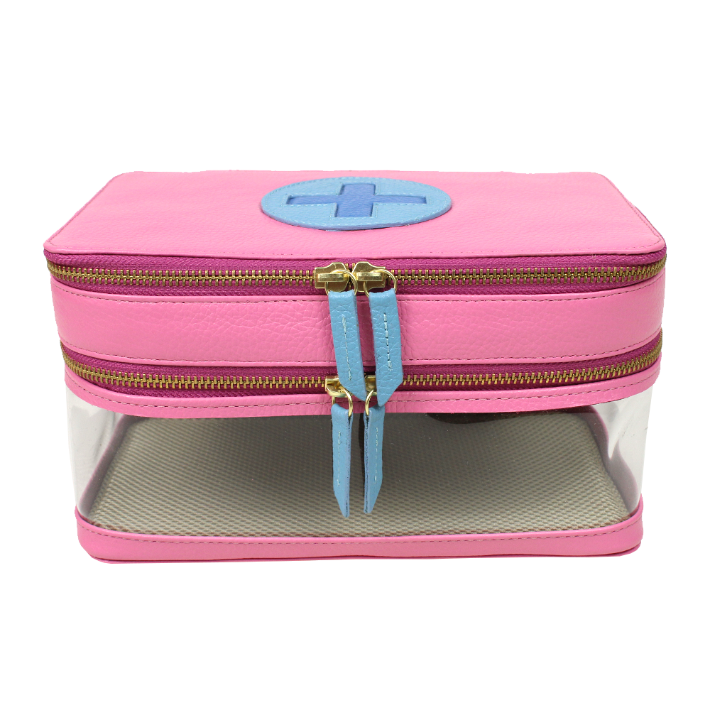 Necessaire Porta Remédio Jumbo em Couro e Vinil Personalizado