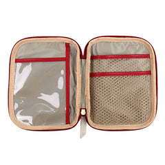 Necessaire Remédio Drop Vermelho Liso com Off White Liso Pronta Entrega