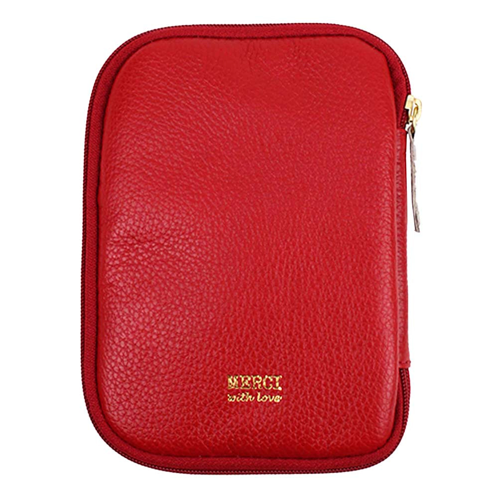 Necessaire Remédio Drop Vermelho Liso com Off White Liso Pronta Entrega