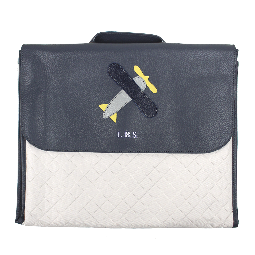 Quick Baby Change Little Plane em Couro Personalizado
