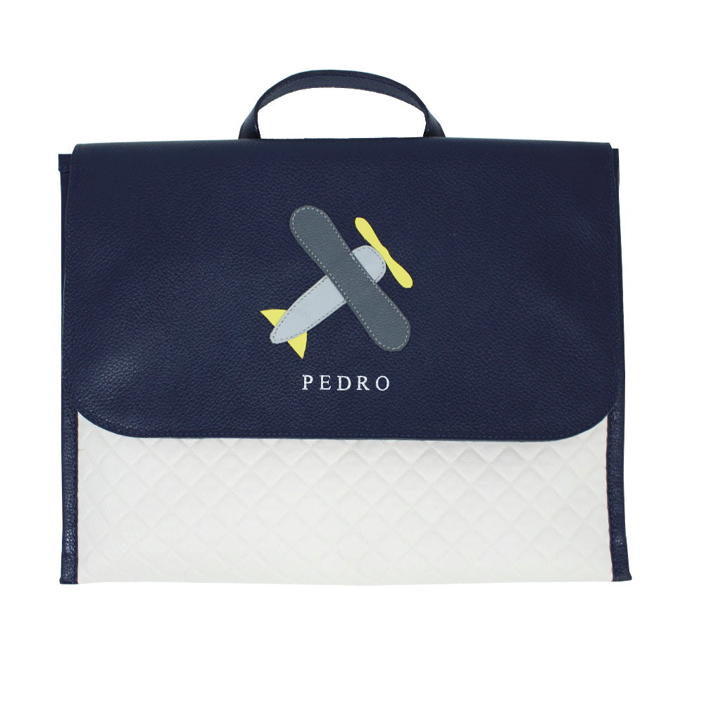 Quick Baby Change Little Plane em Couro Personalizado