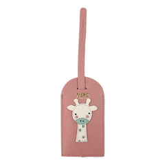 Tag de Mala Girafinha em Couro Personalizada