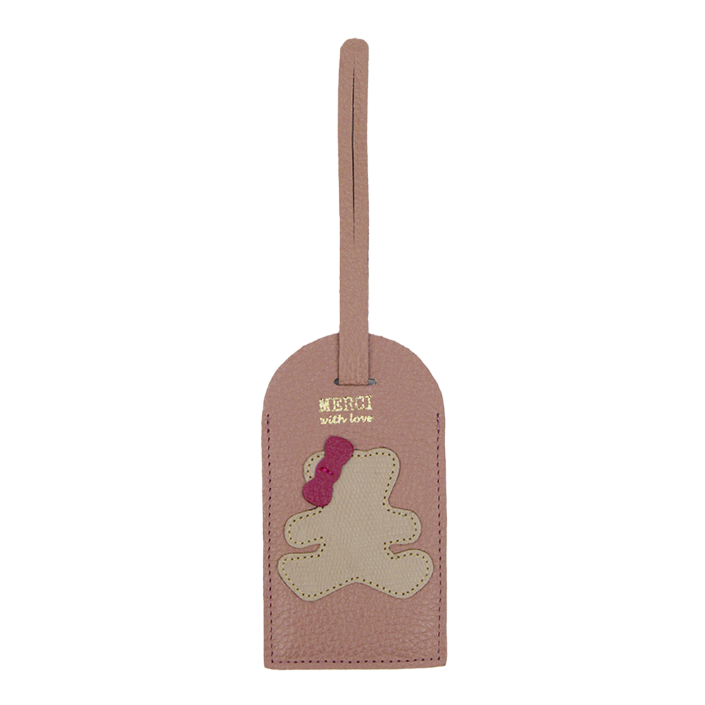 Tag de Mala Little Bear Laço em Couro Personalizada