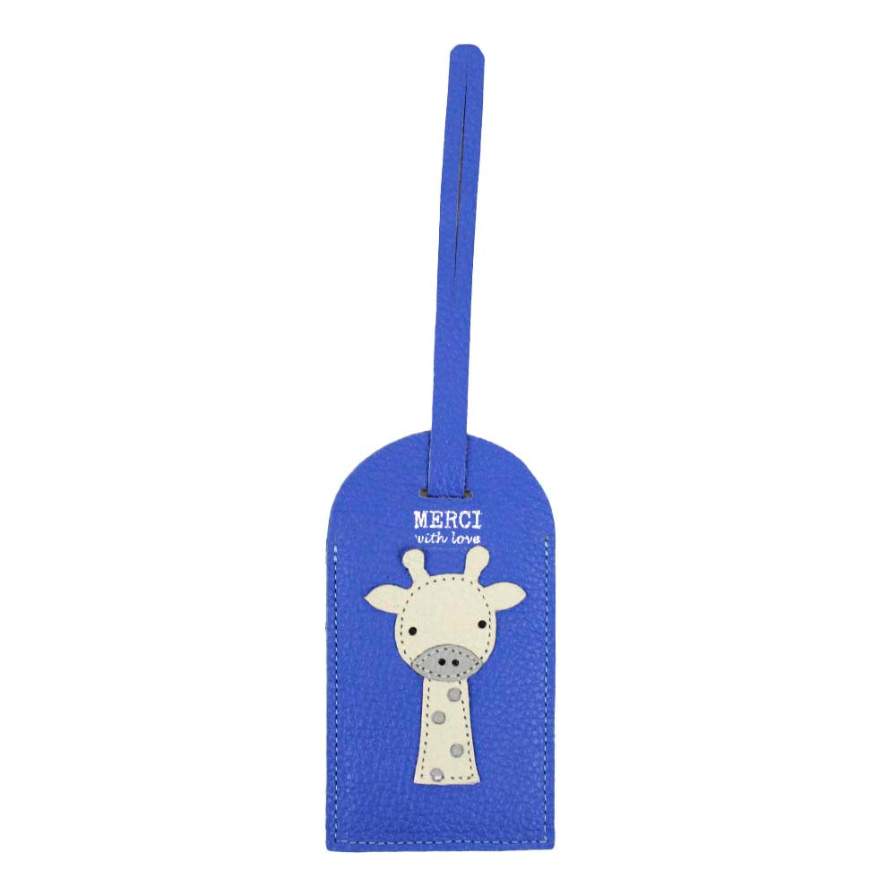 Tag de Mala Girafinha Masculino em Couro Personalizada