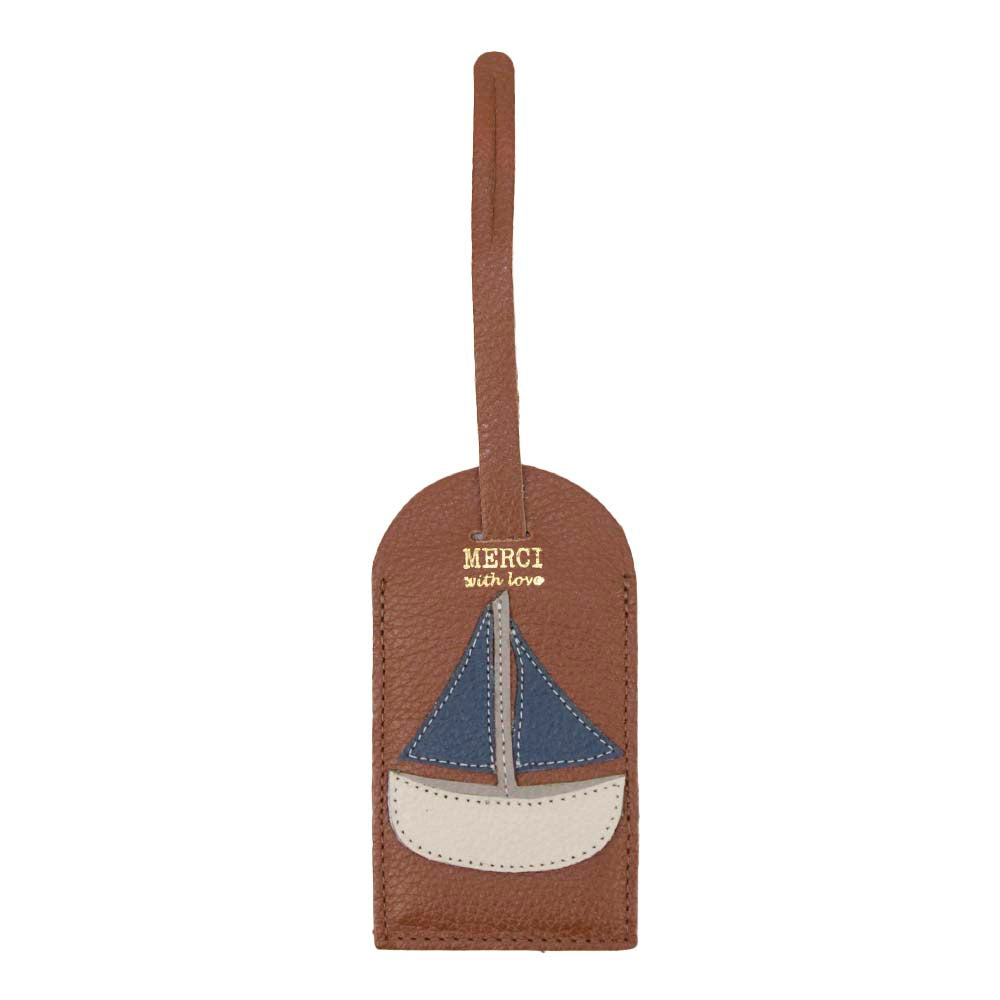 Tag de Mala Barco em Couro Personalizada