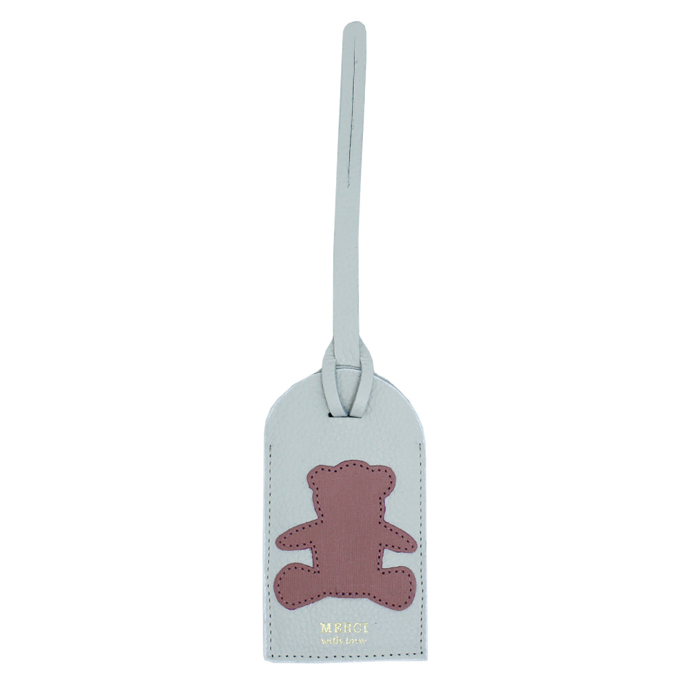 Tag de Mala Little Bear Off White Liso com Algodão Doce Safiano Pronta Entrega