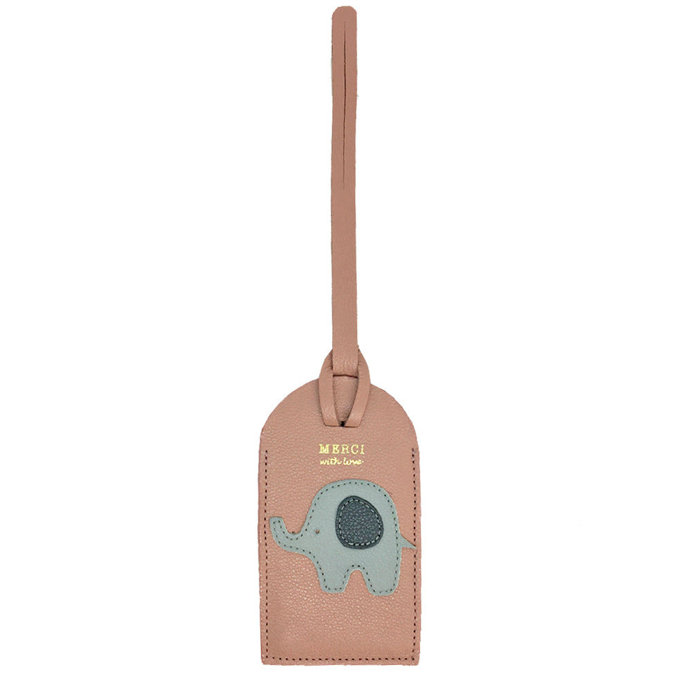 Tag de Mala Little Elephant Algodão Doce Liso com Cinza Claro Liso e Chumbo Pronta Entrega