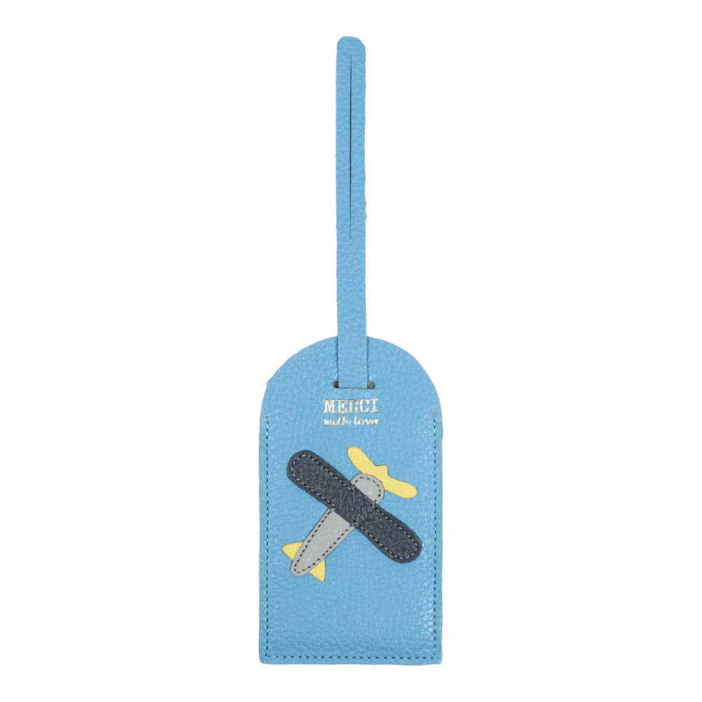 Tag de Mala Little Plane em Couro Personalizada