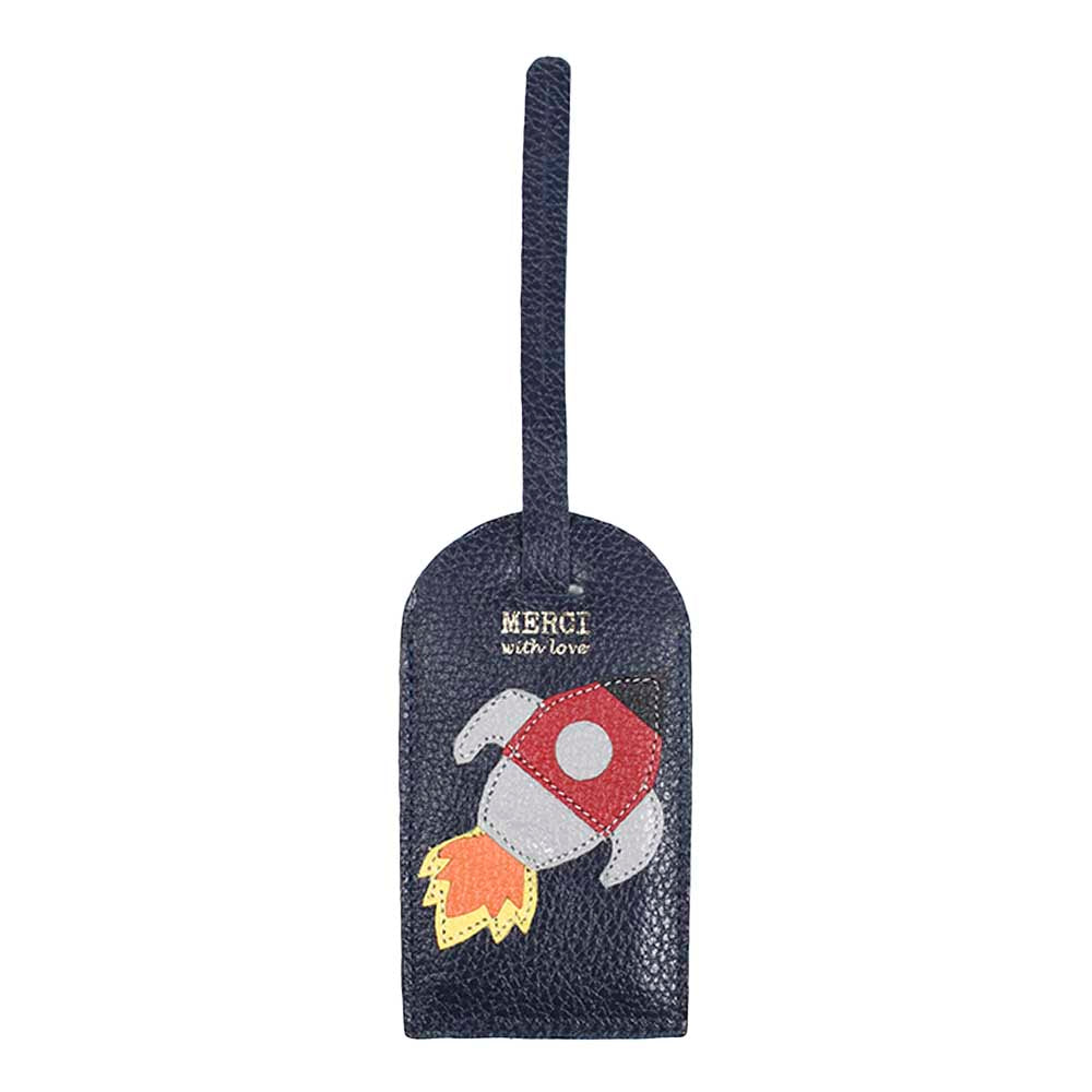 Tag de Mala Foguete em Couro Personalizada