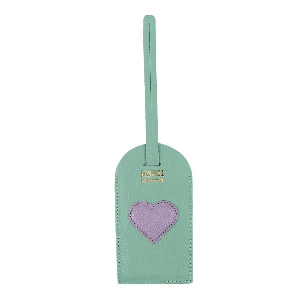 Tag de mala Coração em Couro Personalizada