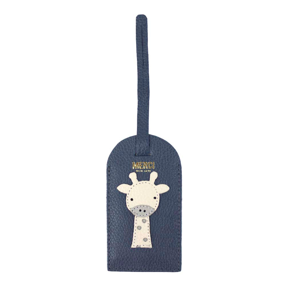 Tag de Mala Girafinha Masculino em Couro Personalizada