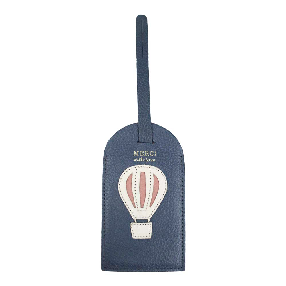 Tag de Mala Little Ballon Oceano com Off White Liso e Algodão Doce Liso Pronta Entrega