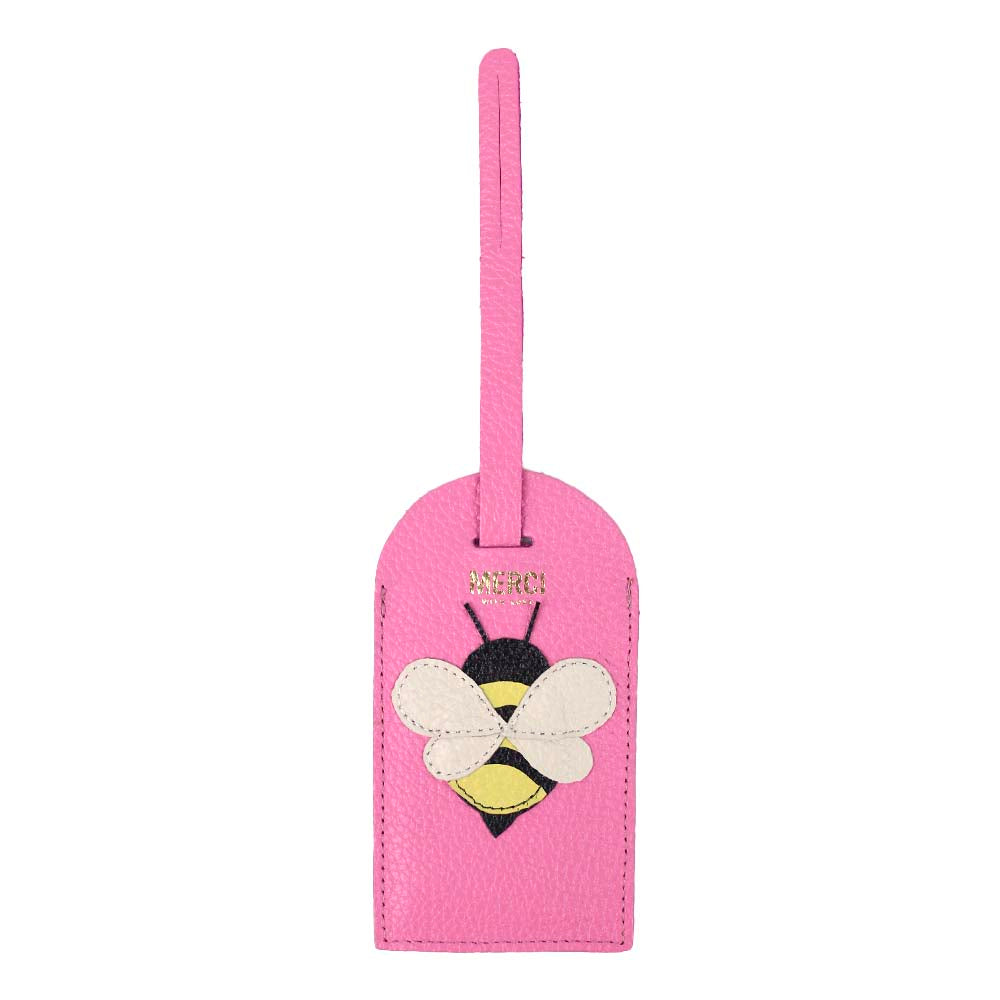 Tag de Mala Abelha em Couro Personalizada