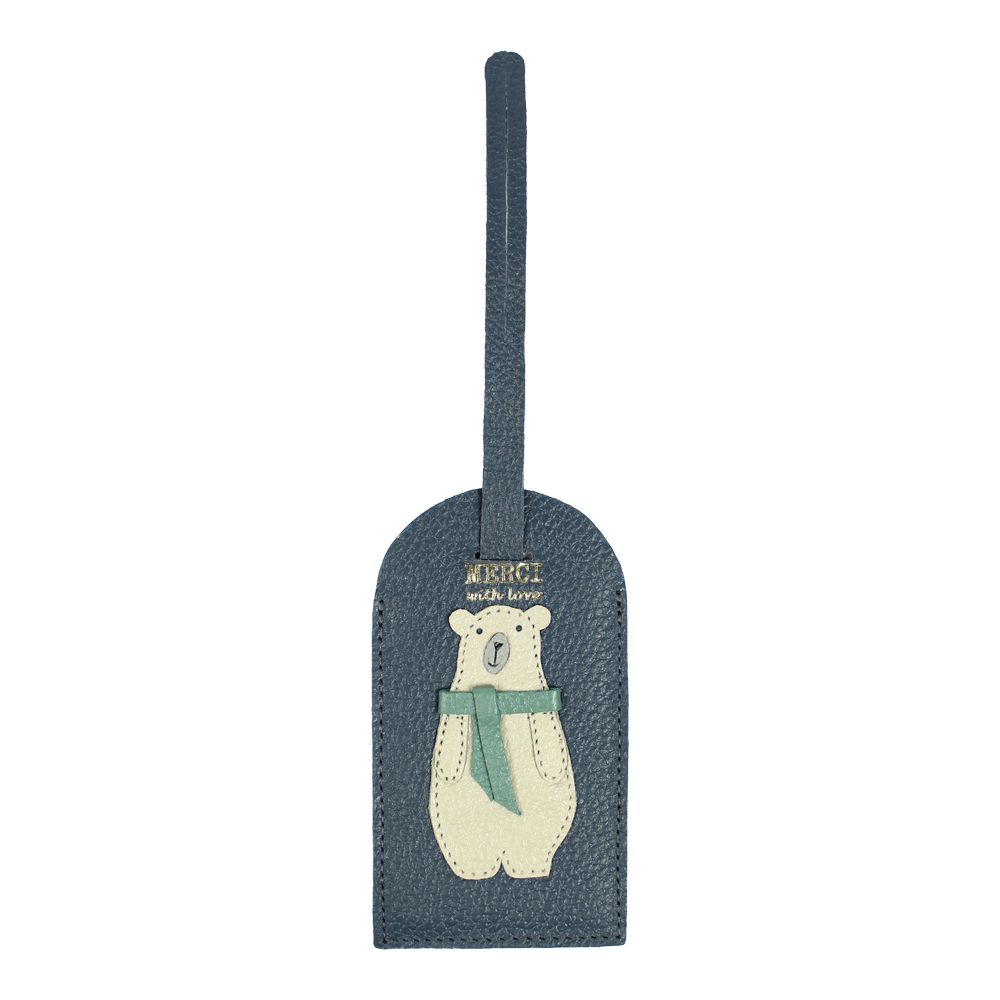 Tag de Mala Urso Polar Oceano com Jade Pronta Entrega
