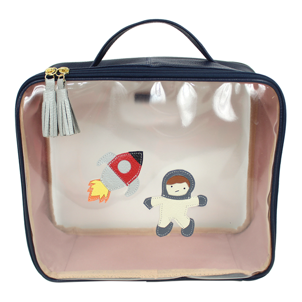 Necessaire Crystal G Astronauta em Couro Personalizada