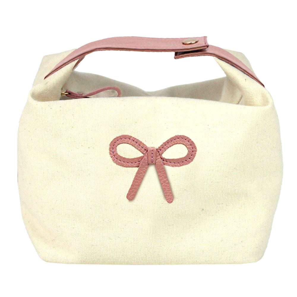 Necessaire Linha Algodão Laço Rococó em Couro Personalizada