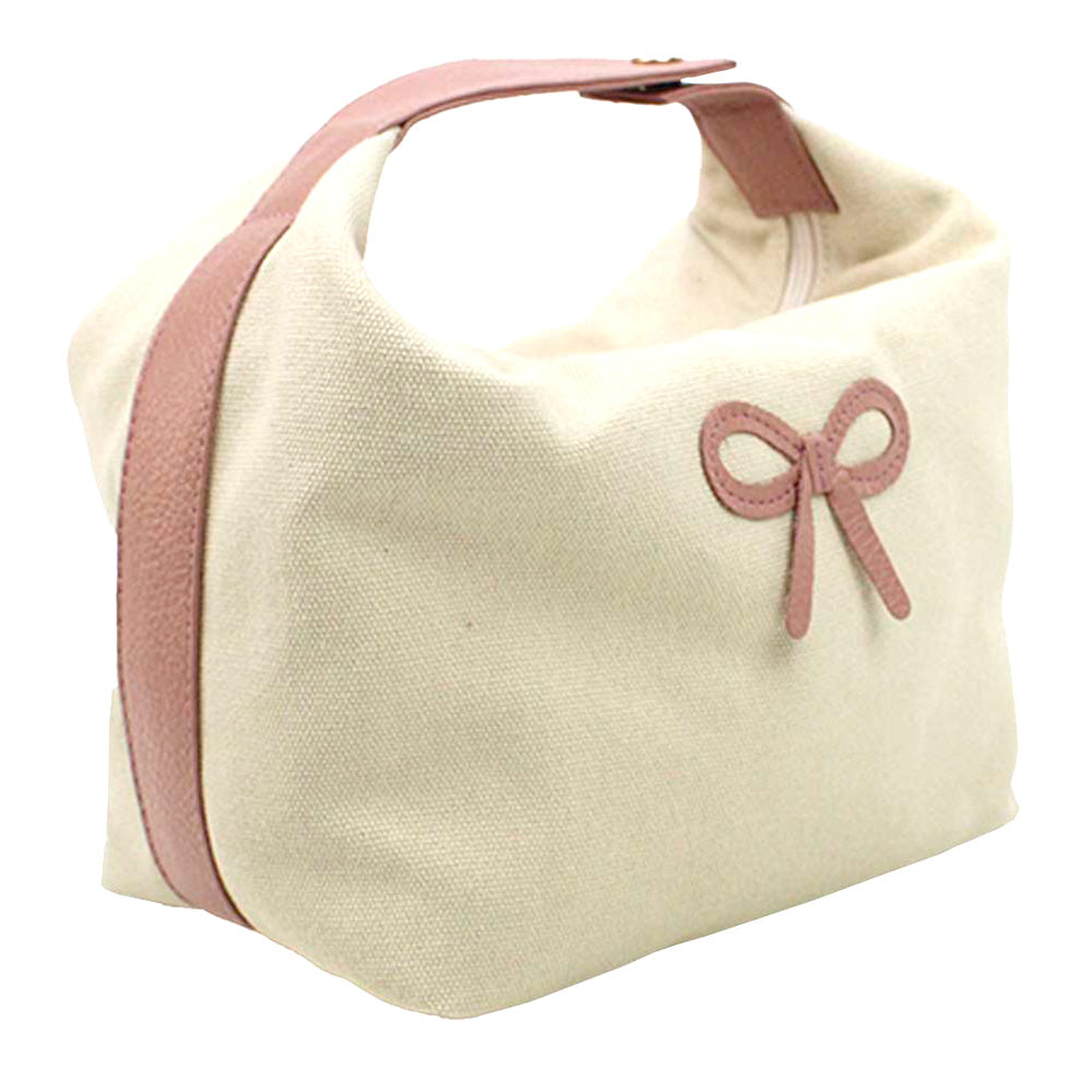 Necessaire Linha Algodão Laço Rococó em Couro Personalizada
