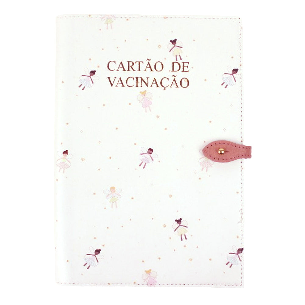 Porta Cartão de Vacina Estampa Fadinha em Couro Personalizado